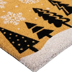 Trees And Snowflakes Natural Coir Christmas Outdoor Doormat 18