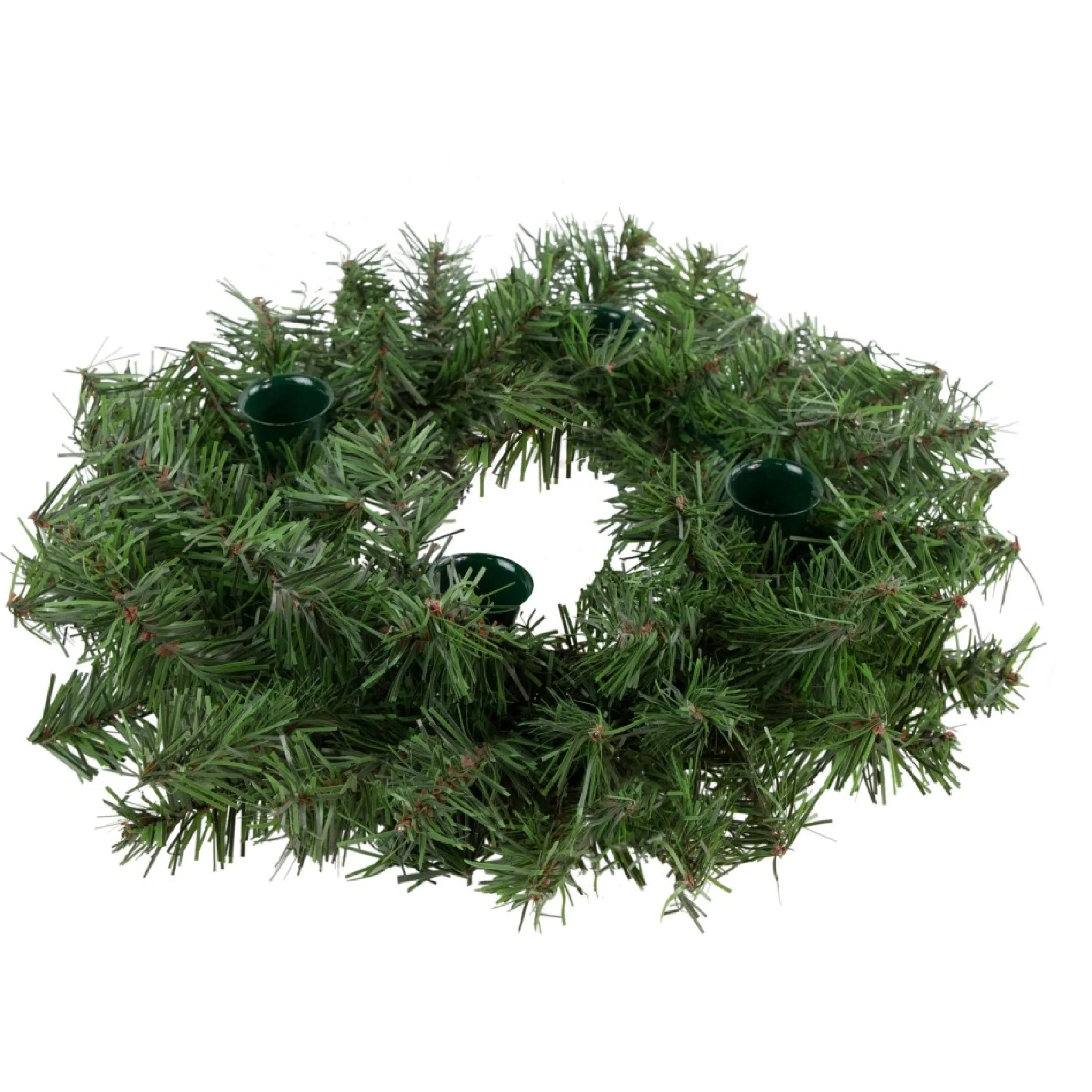 12" Two-Tone Pine Artificial Christmas Advent Candle Wreath