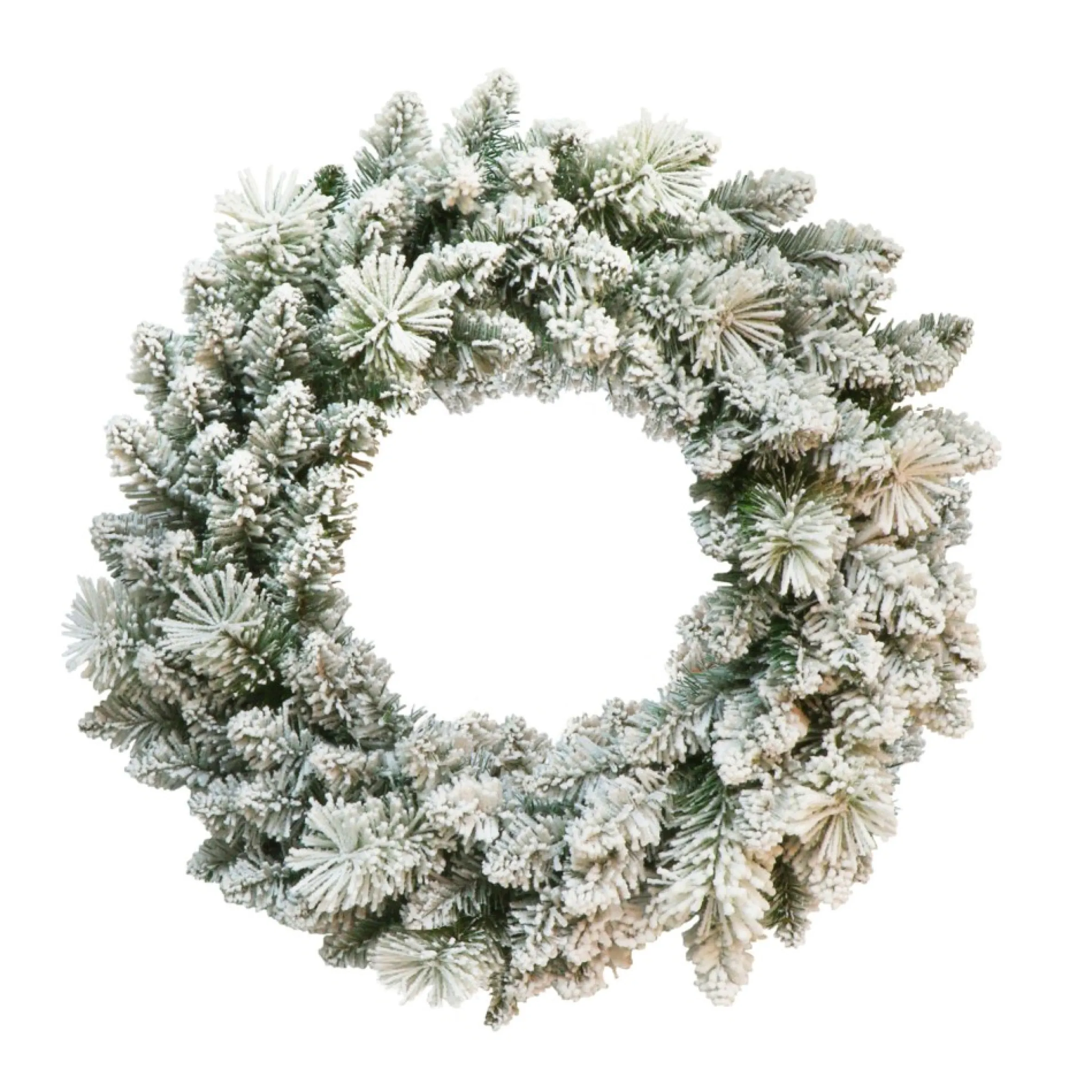 24" Unlit Flocked Spruce Puleo International Artificial Christmas Wreath