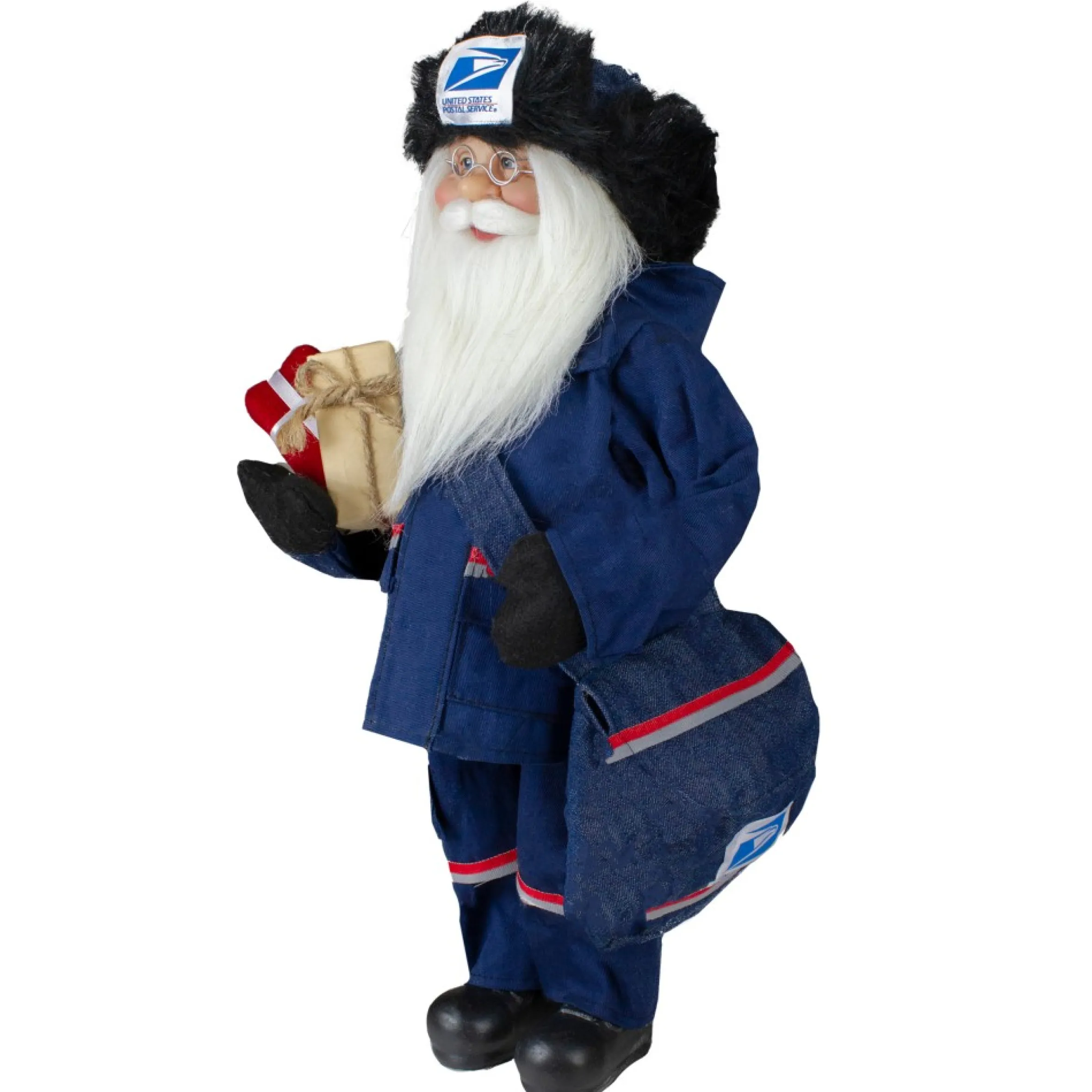 18" Usps Postal Service Mail Carrier Santa Claus Standing Christmas Figure