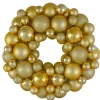 Vegas Gold 3-Finish Shatterproof Ball Christmas Wreath, 13-Inch