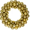 Vegas Gold 3-Finish Shatterproof Ball Christmas Wreath - 24-Inch, Unlit