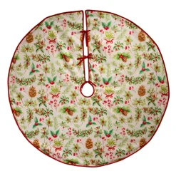 50" Velvet Multi Printed Christmas Tree Skirt
