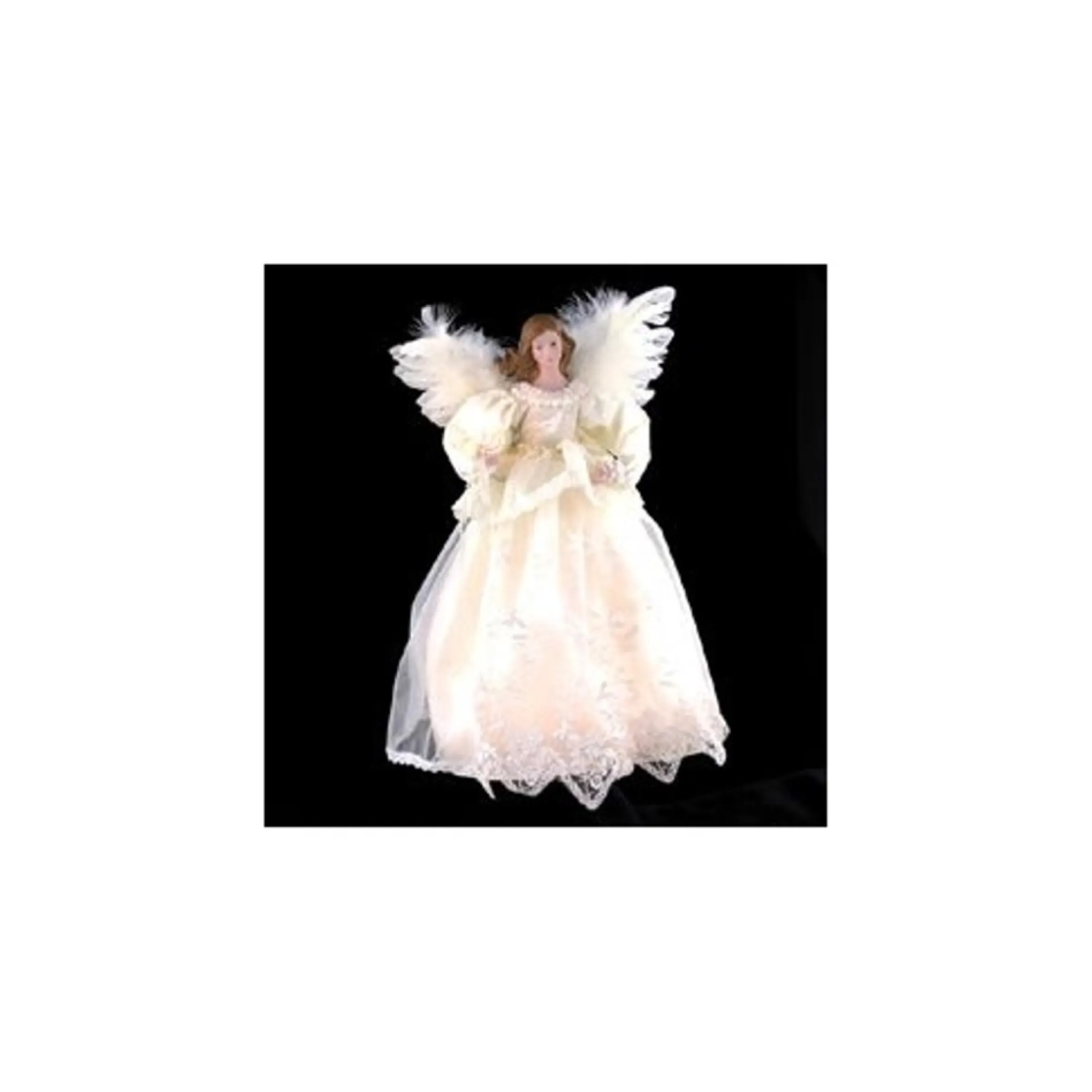 14.5" Victorian Inspirations Lace Angel Christmas Tree Topper - Clear Lights