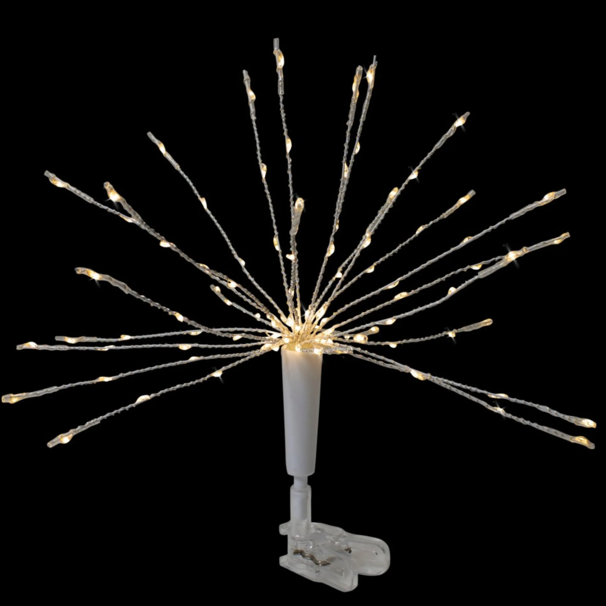 12" Warm White Led Lighted Firework Christmas Tree Topper