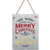 7.5" We Wish You A Merry Christmas Verse Metal Christmas Tree Ornament