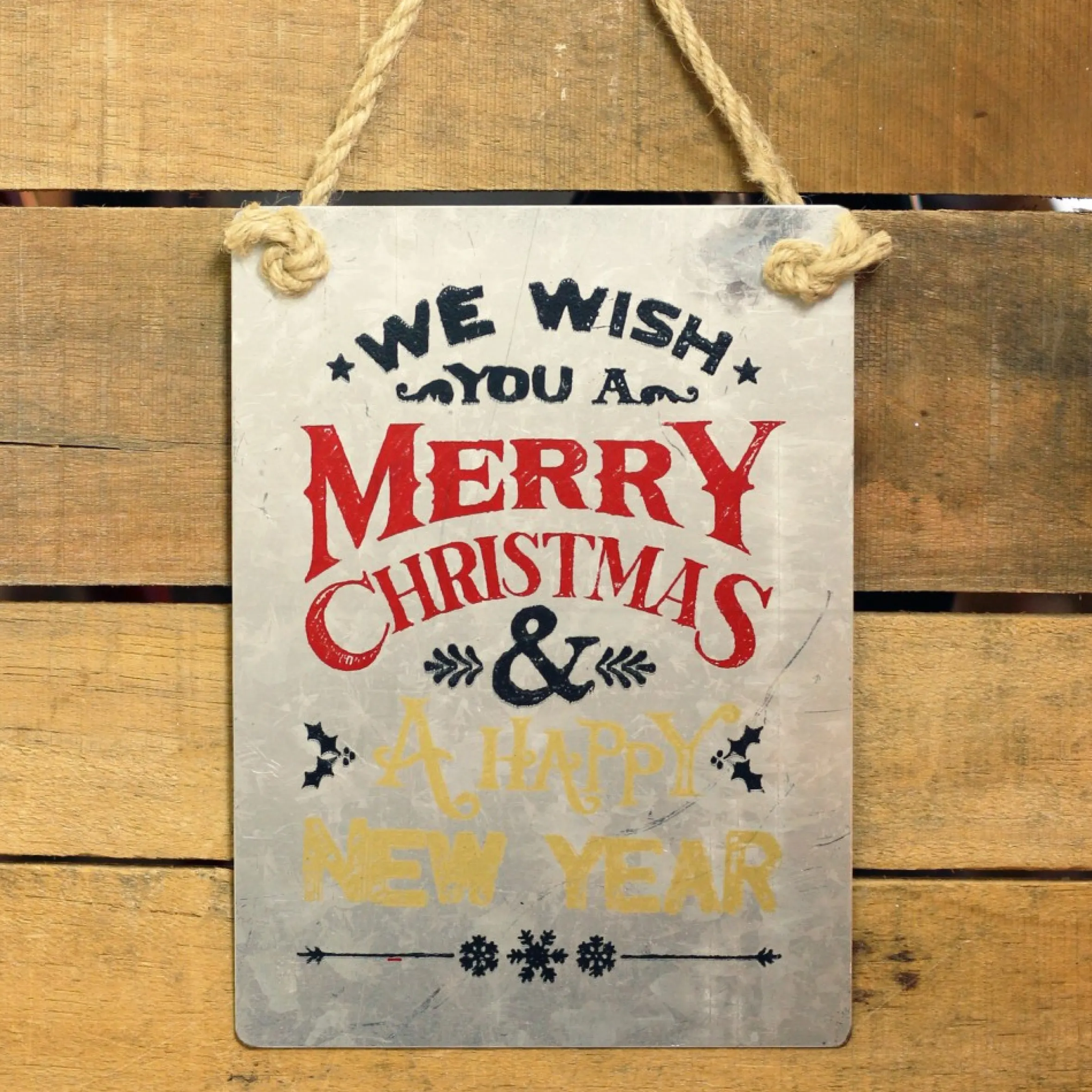 7.5" We Wish You A Merry Christmas Verse Metal Christmas Tree Ornament
