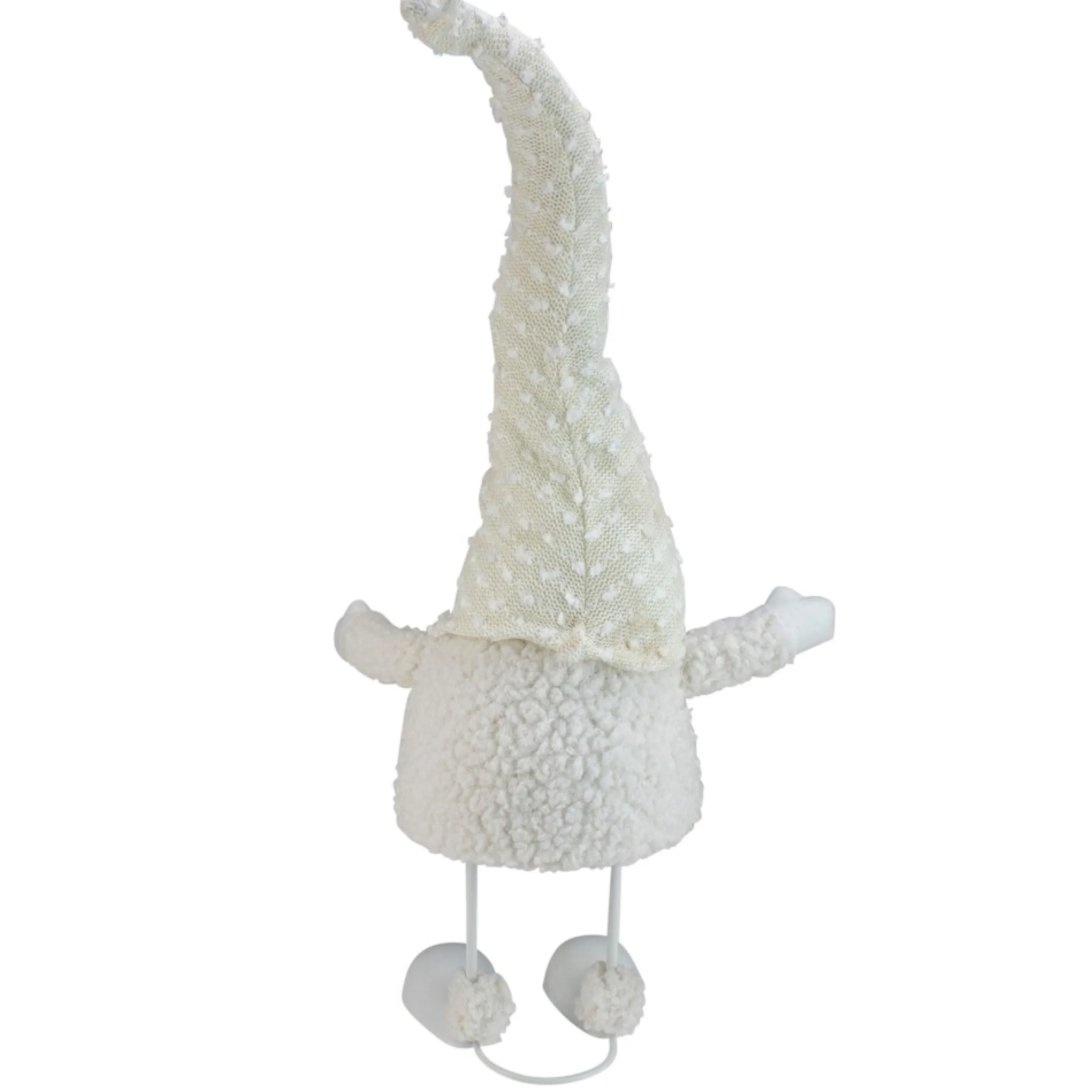 24.5" White And Beige Sparkling Serena Christmas Gnome