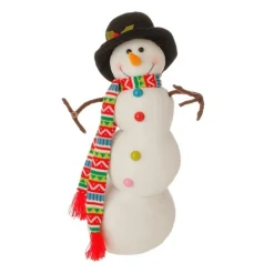 21" White And Black Posable Christmas Snowman Decor