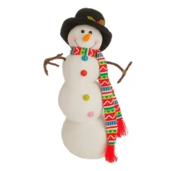 21" White And Black Posable Christmas Snowman Decor