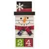 11" White And Black Snowman Tabletop Block Advent Calendar
