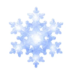 9.25" White And Blue Lighted Sparkly Snowflake Christmas Tree Topper - Clear Lights