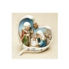 5.5" White And Blue Nativity Scene Angel Wings Christmas Tabletop Decor