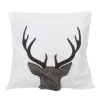 17.5 White And Brown Faux Fur Reindeer Throw Pillow Cover
