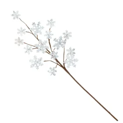 24" White And Brown Novelty Snowflake Spray