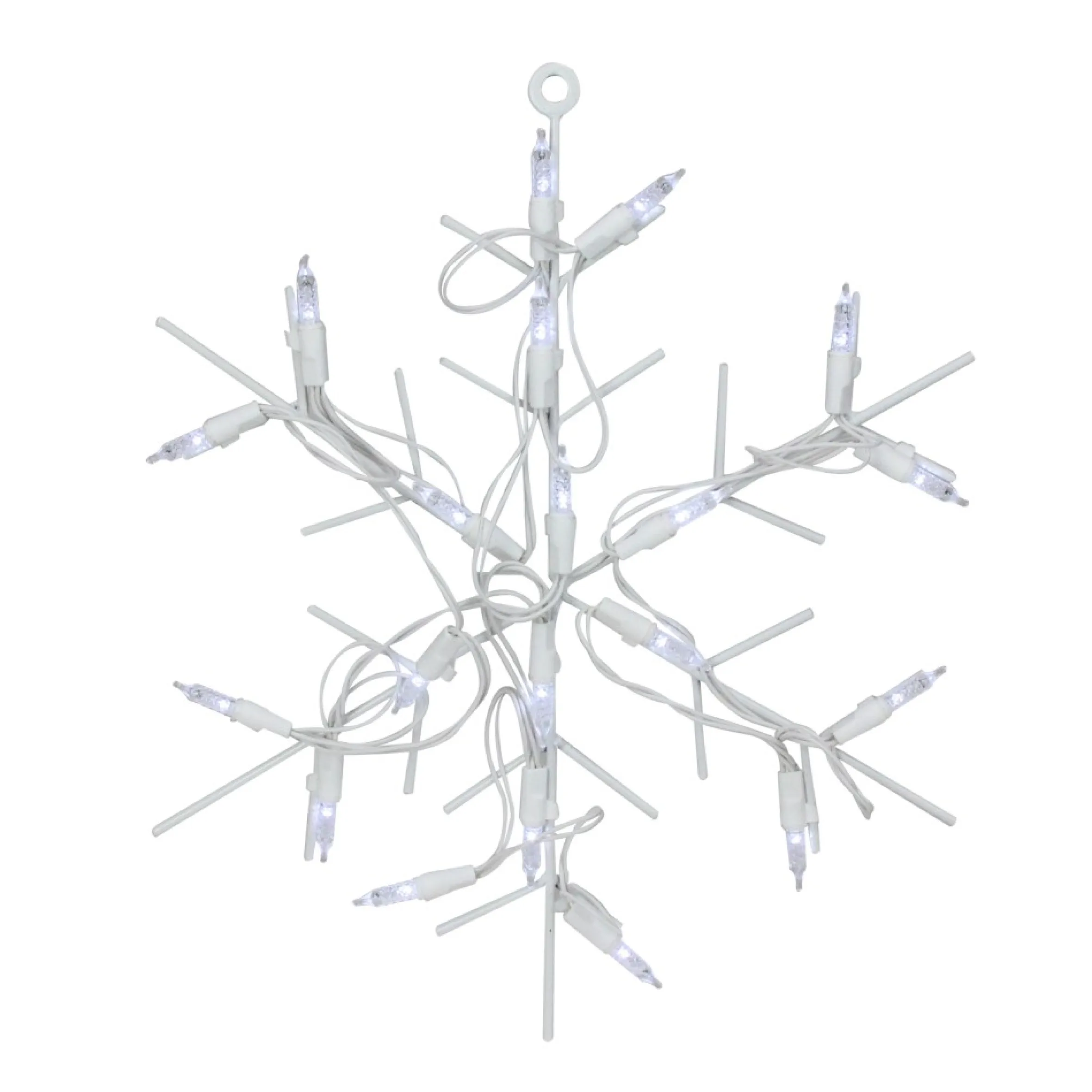 13" White And Clear Led Lighted Snowflake Christmas Window Silhouette Decoration