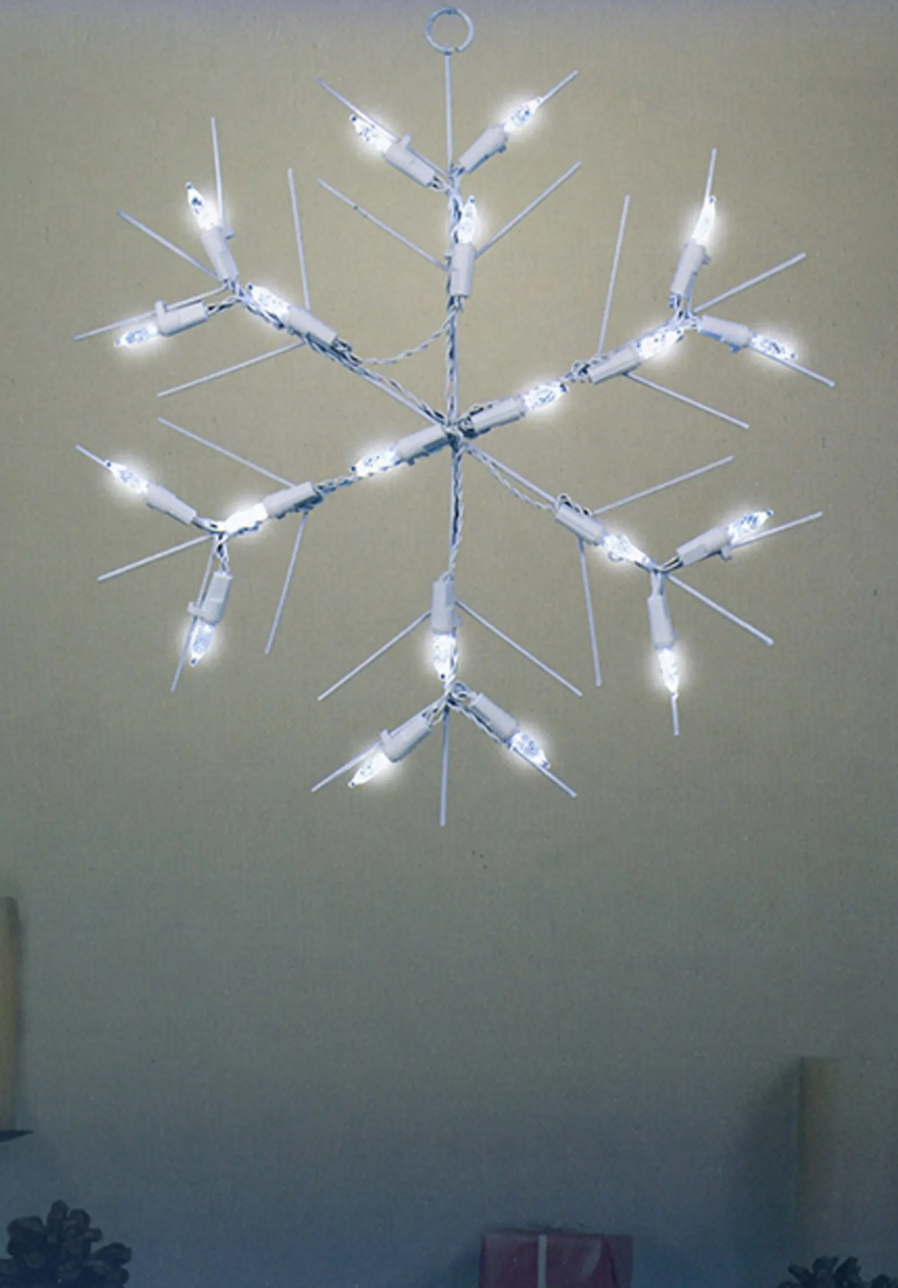 13" White And Clear Led Lighted Snowflake Christmas Window Silhouette Decoration