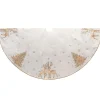 72" White And Gold Embroidered Christmas Tree Skirt