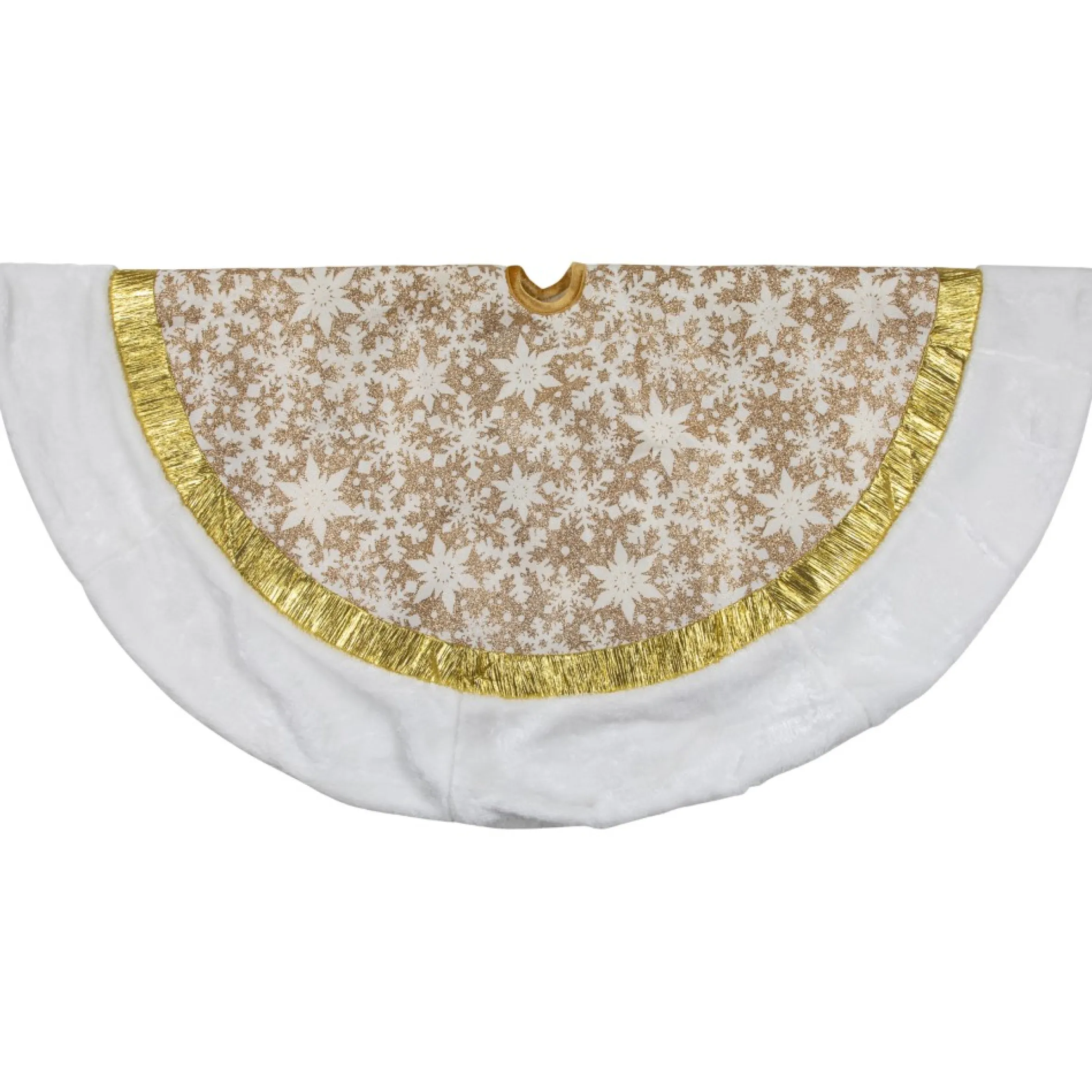 48" White And Gold Snowflake Christmas Tree Skirt