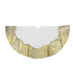 48" White And Gold Two Toned Flourish Christmas Tree Skirt