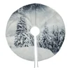 23" White And Gray Snowy Woodland Scene Mini Christmas Tree Skirt
