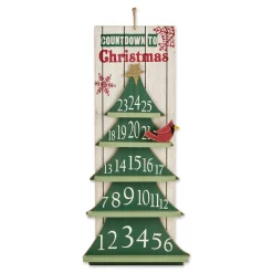 25" White And Green Christmas Tree Advent Calendar