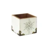 4.5" White And Green Snowflake Square Christmas Storage Box