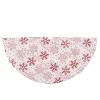 20" White And Red Glitter Snowflake Mini Burlap Christmas Tree Skirt