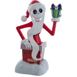 11.25" White And Red Jack Skellington Holding Present Christmas Tree Topper, Unlit