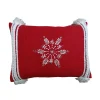 20" White And Red Snowflake Christmas Throw Pillow For Sofa
