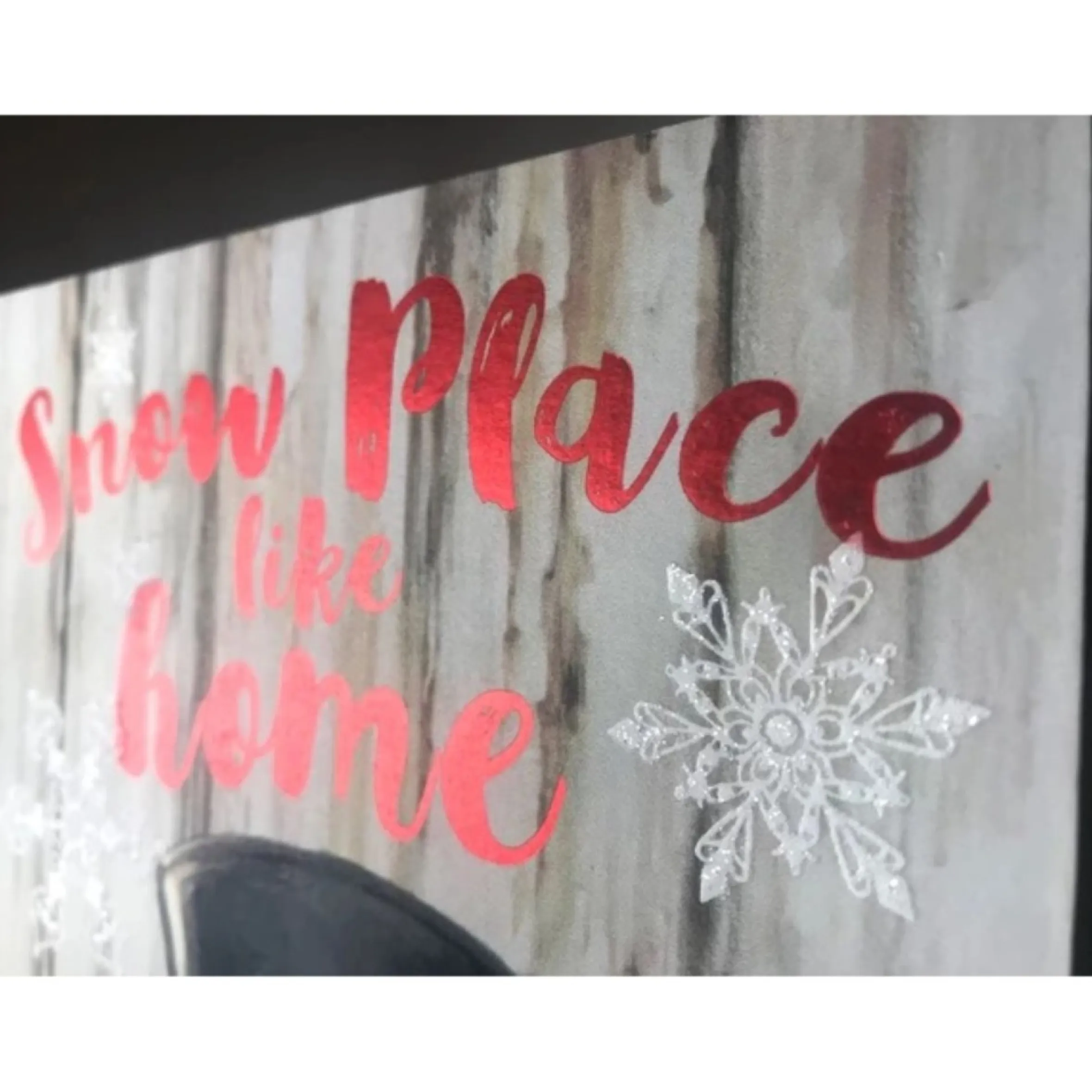 White And Red Snowman Printed Rectangular Christmas Wall Sign With Rope Hanger 10" X 6"