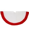 18" White And Red Traditional Velveteen Mini Christmas Tree Skirt