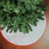 26" White And Red Velveteen Mini Christmas Tree Skirt