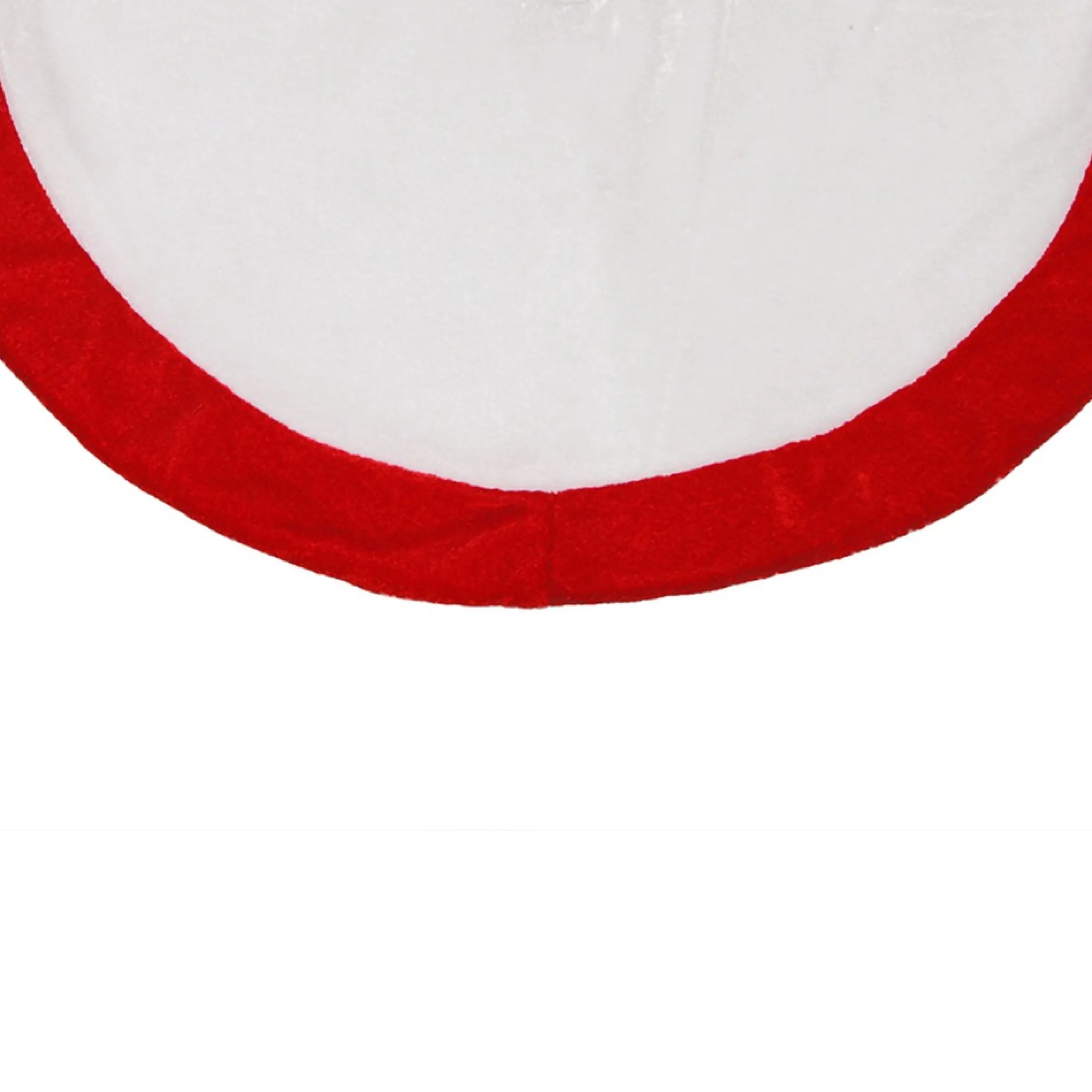 18" White And Red Velveteen Mini Christmas Round Tree Skirt