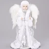 17" White And Silver Sequin Angel Christmas Tree Topper