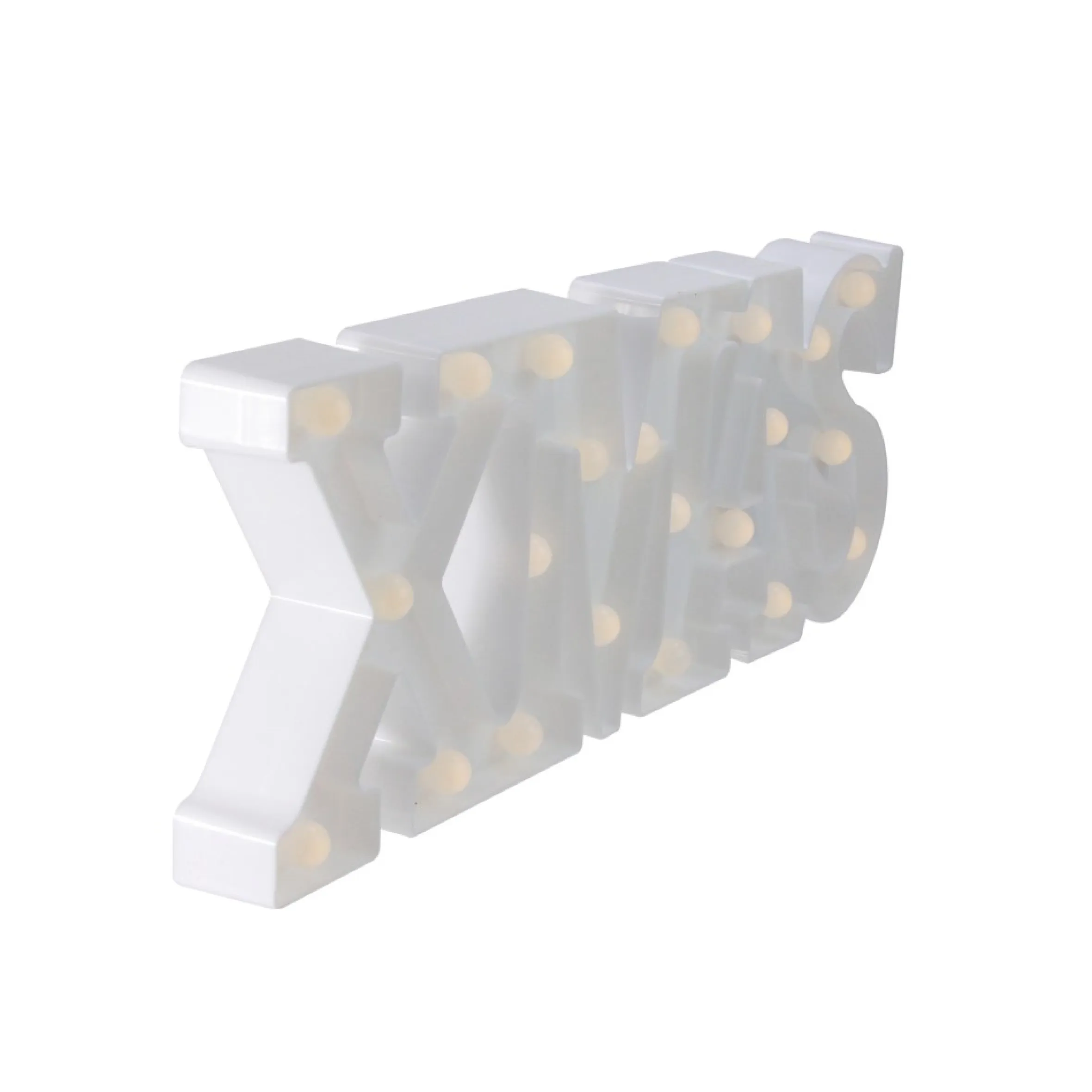 18.5" White Battery Operated Led Lighted Xmas Christmas Marquee Sign