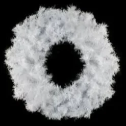 White Canadian Pine Artificial Christmas Wreath, 24-Inch, Unlit