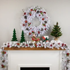 24" White Crystal Spruce Artificial Christmas Wreath - Unlit