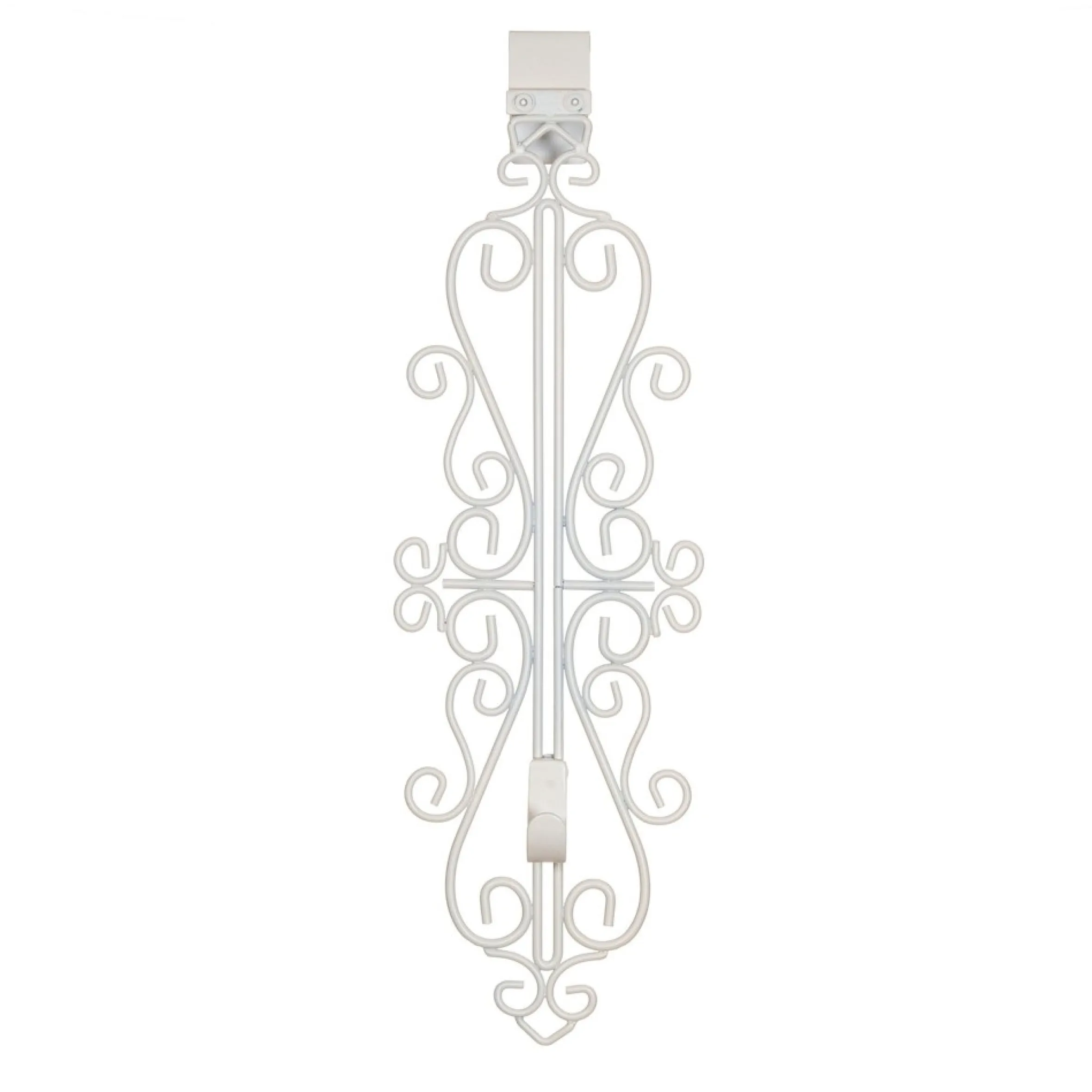 19.5" White Decorative Adjustable Wreath Hanger