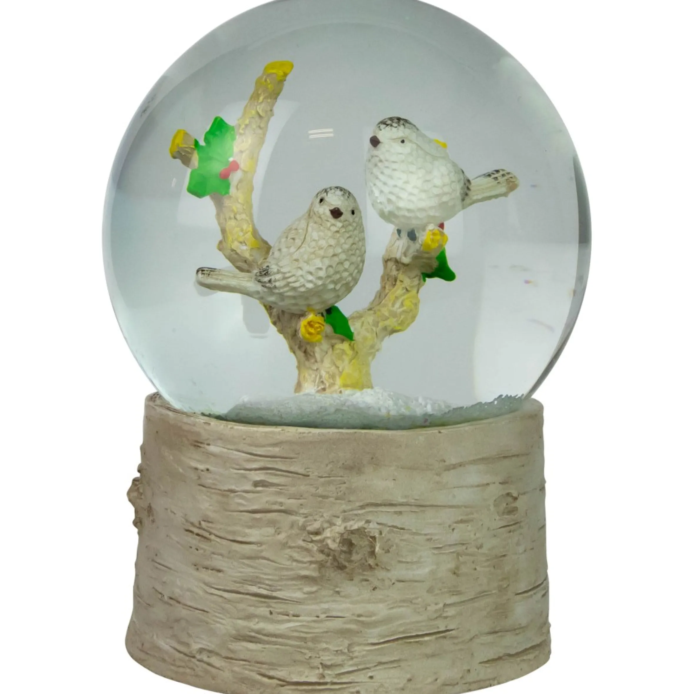 5" White Doves On A Branch Musical Christmas Snow Globe