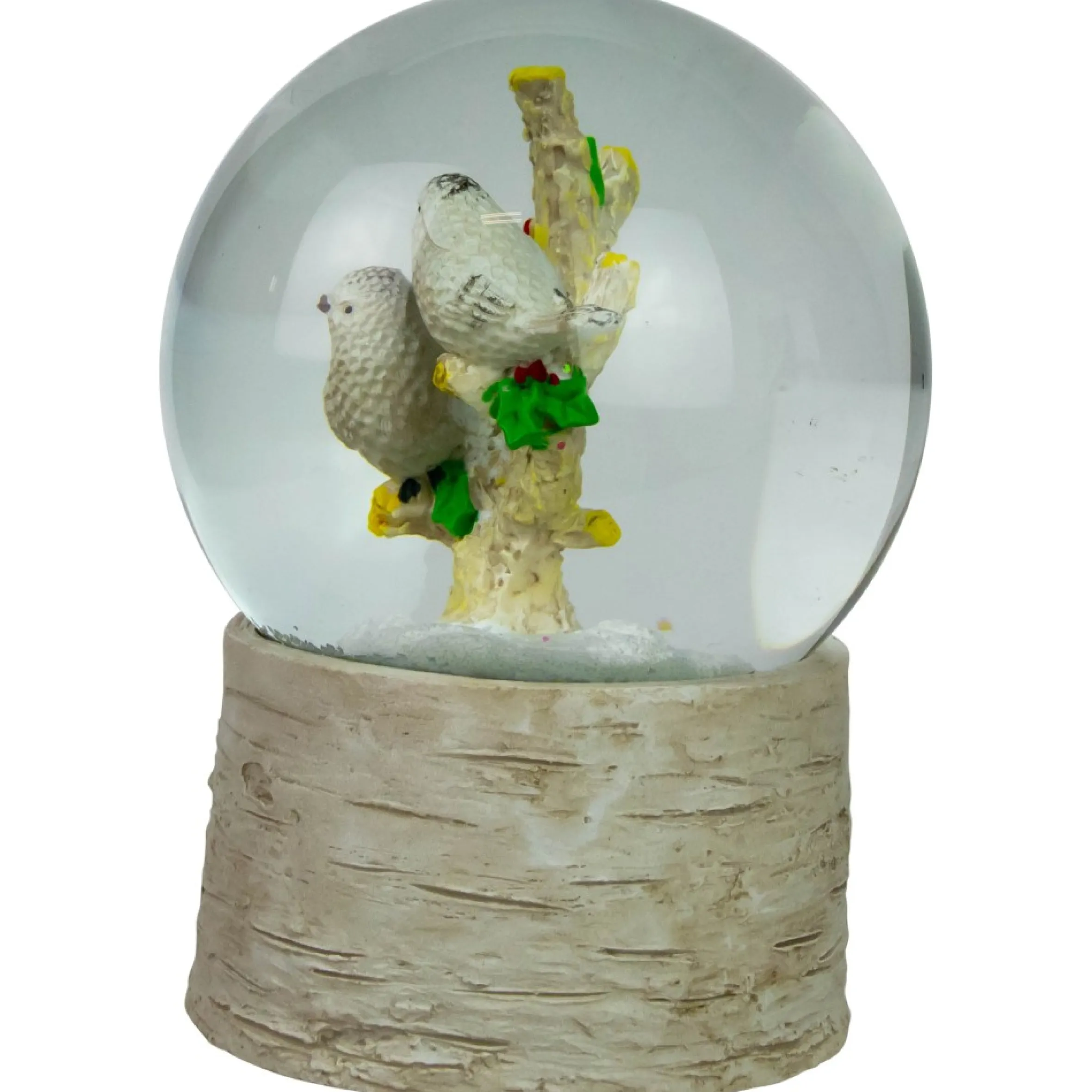 5" White Doves On A Branch Musical Christmas Snow Globe