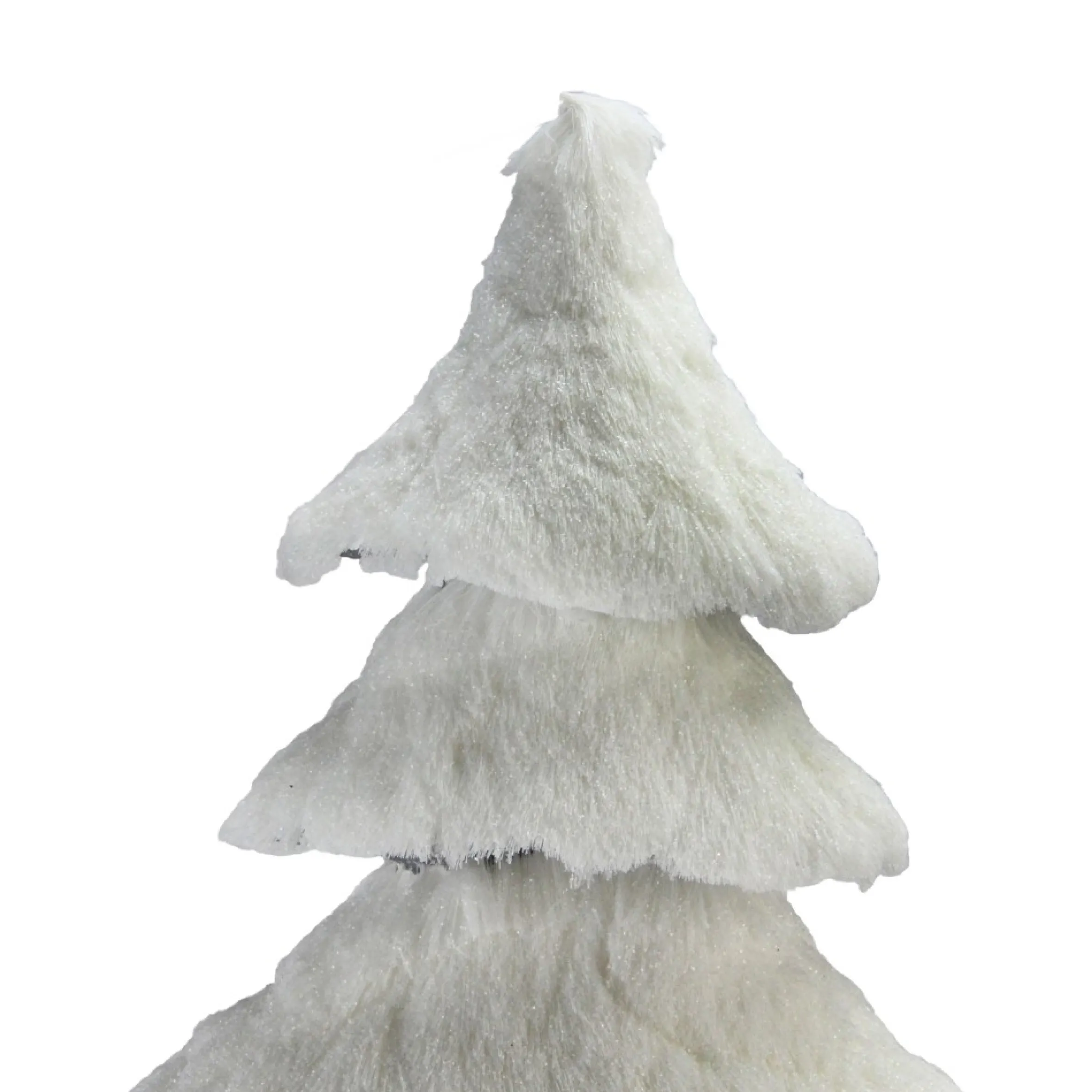 20.5" White Faux Fur Birch Tree Christmas Decoration