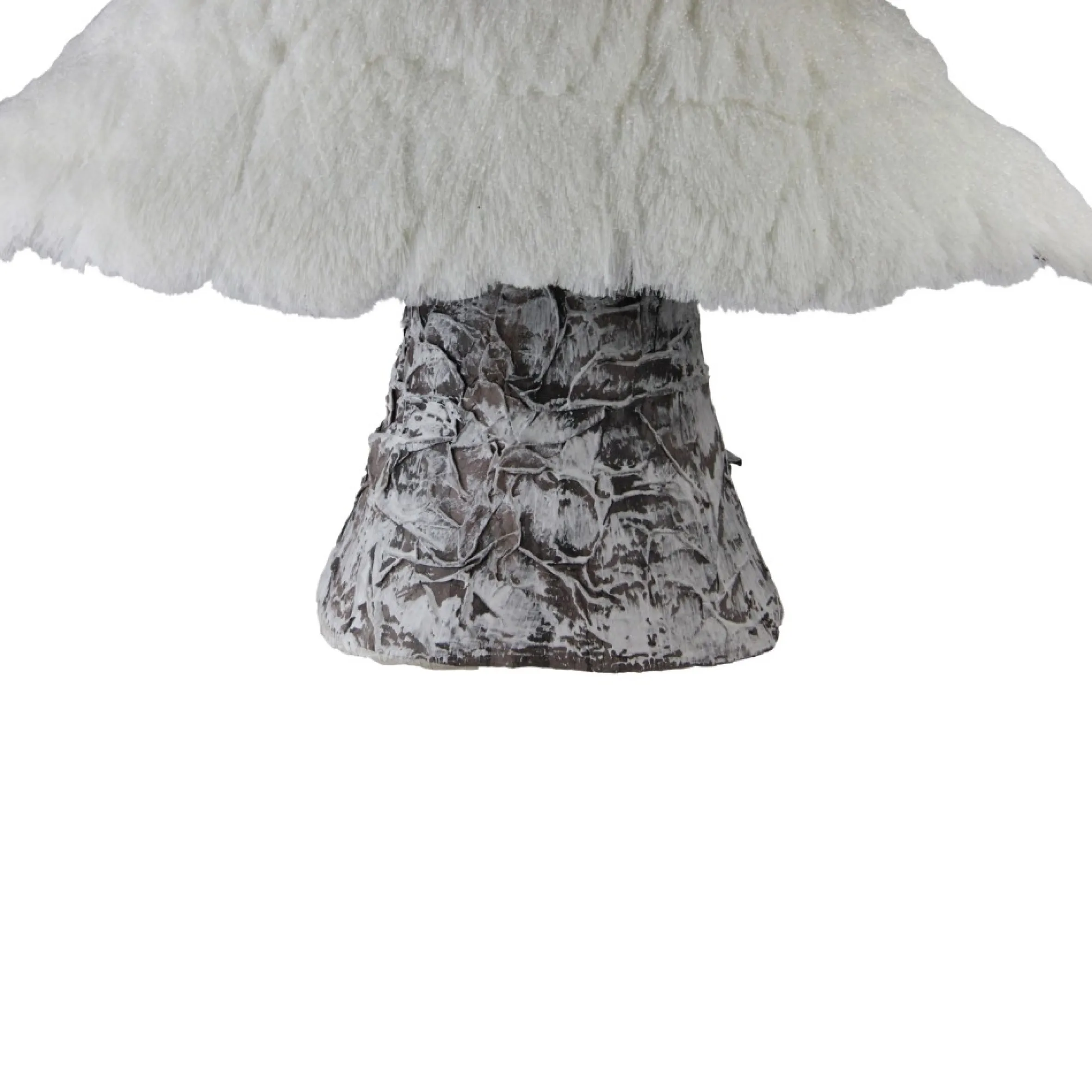 20.5" White Faux Fur Birch Tree Christmas Decoration