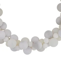 6' White 3-Finish Shatterproof Ball Christmas Garland