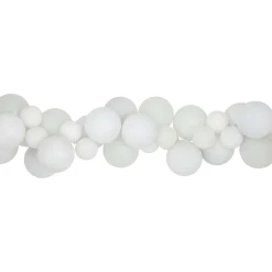 6' White 3-Finish Shatterproof Ball Christmas Garland
