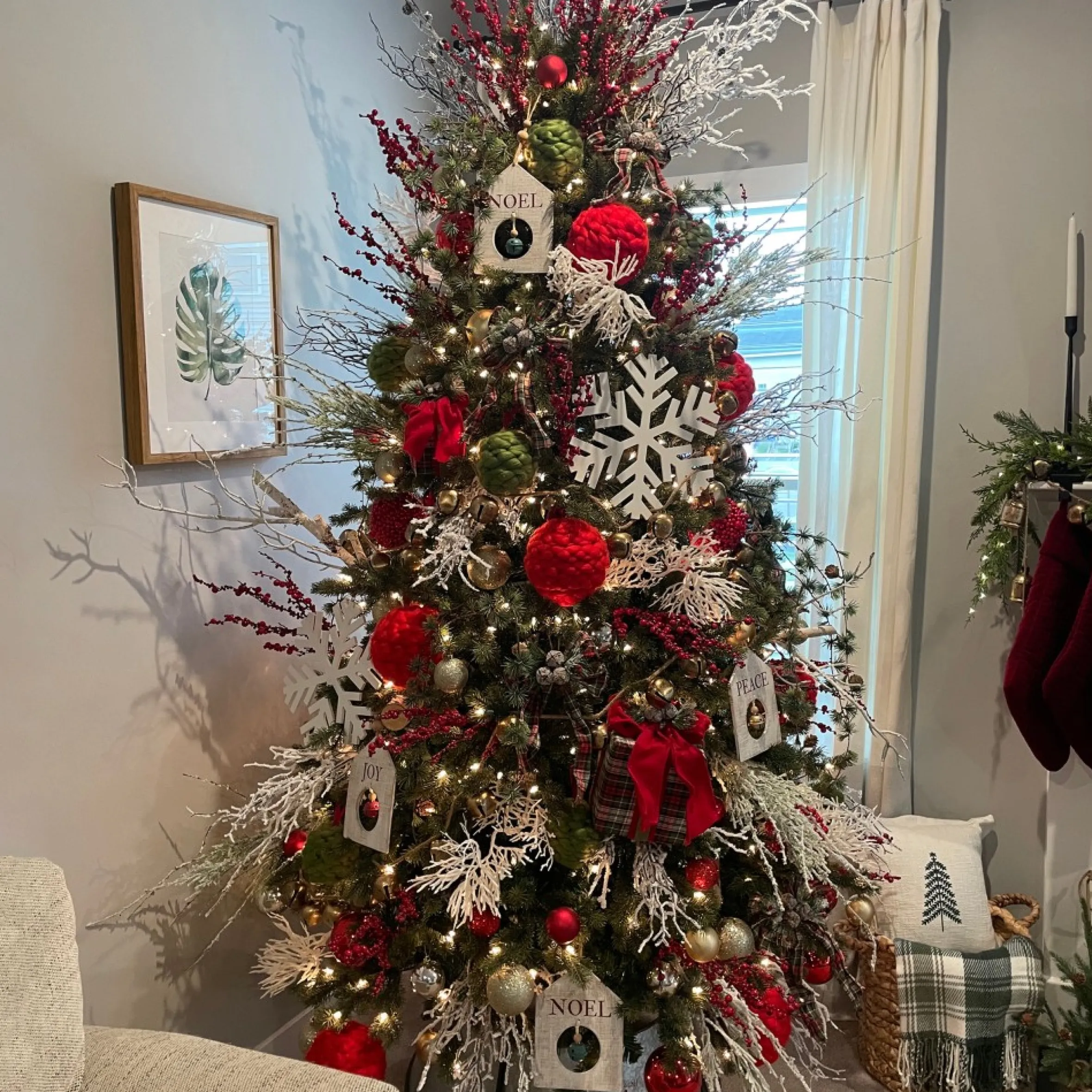 22" White Frosted Artificial Christmas Spray