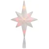 11" White Frosted Bethlehem Star With Gold Scrolling Christmas Tree Topper - Multi Lights