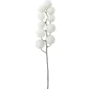 24" White Glittered Pom Pom Artificial Christmas Spray