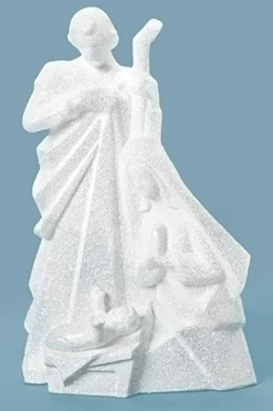 7.5" White Glittery Holy Family Christmas Nativity Figurine
