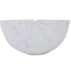 48" White Iridescent Glitter Snowflake Christmas Tree Skirt